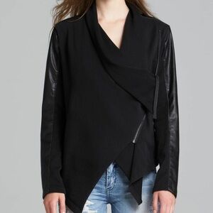 Blank NYC Black Asymmetrical Faux Leather Moto Jacket
